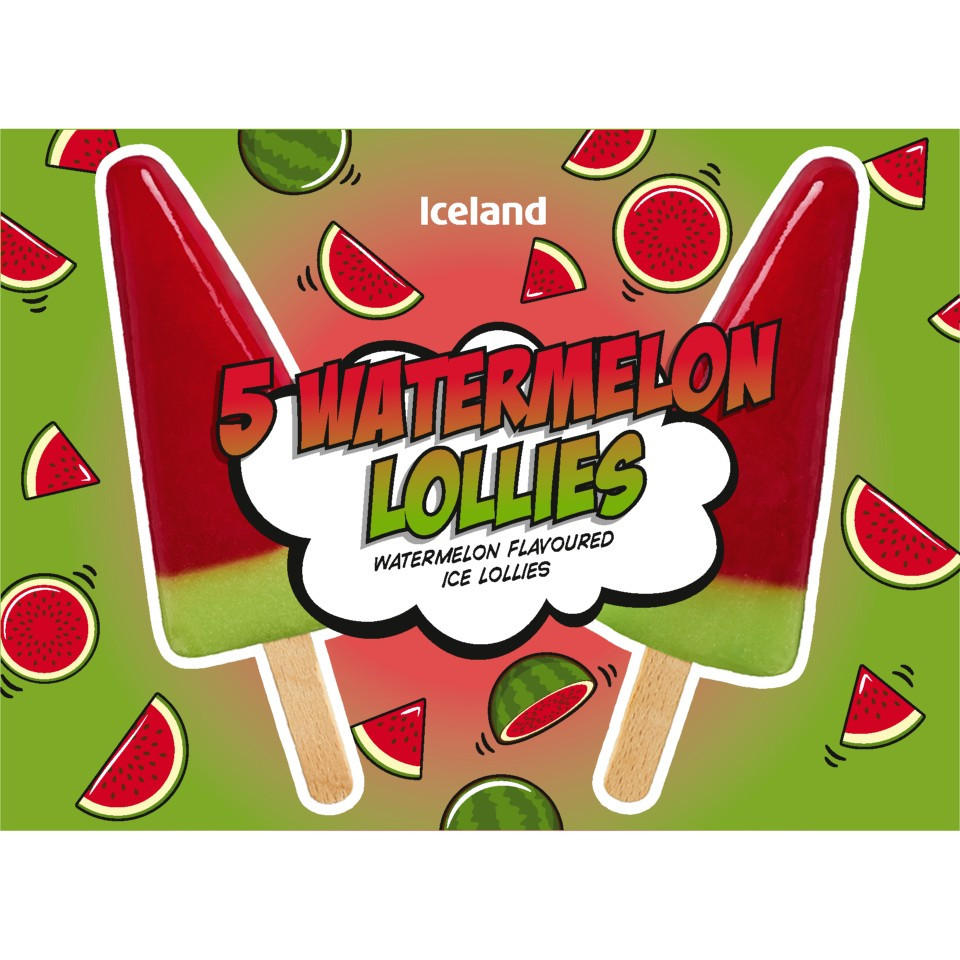 Iceland 5 Watermelon Lollies 275g