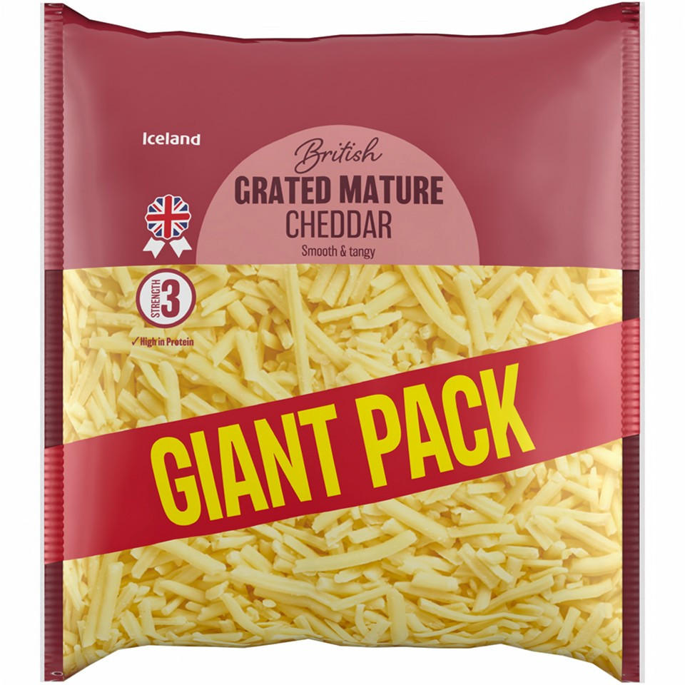 Iceland British Grated Mature Cheddar 1kg