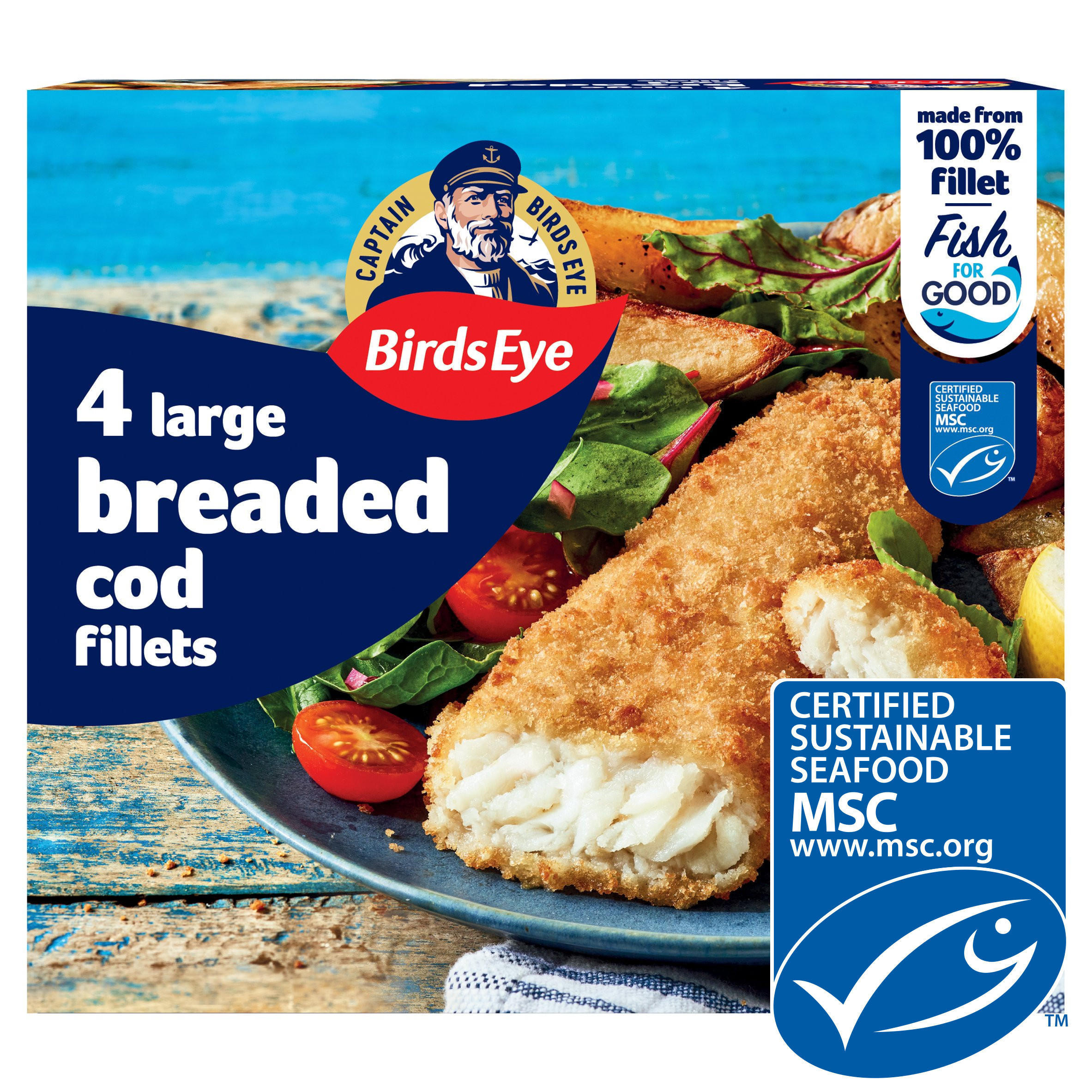 Birds Eye 4 Breaded Cod Fish Fillets