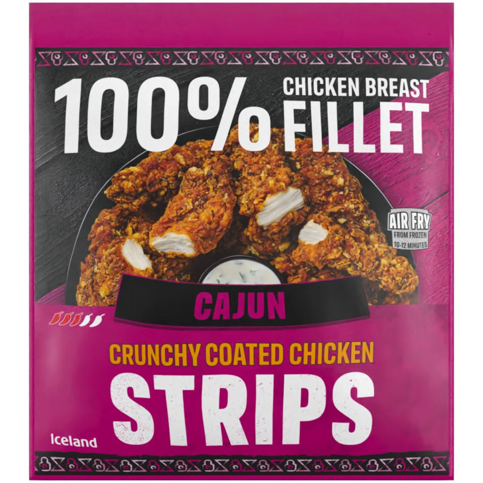 Iceland Cajun Crunchy Coated Chicken Strips 500g