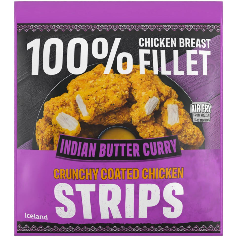 Iceland Indian Butter Curry Crunchy Coated Chicken Strips 500g