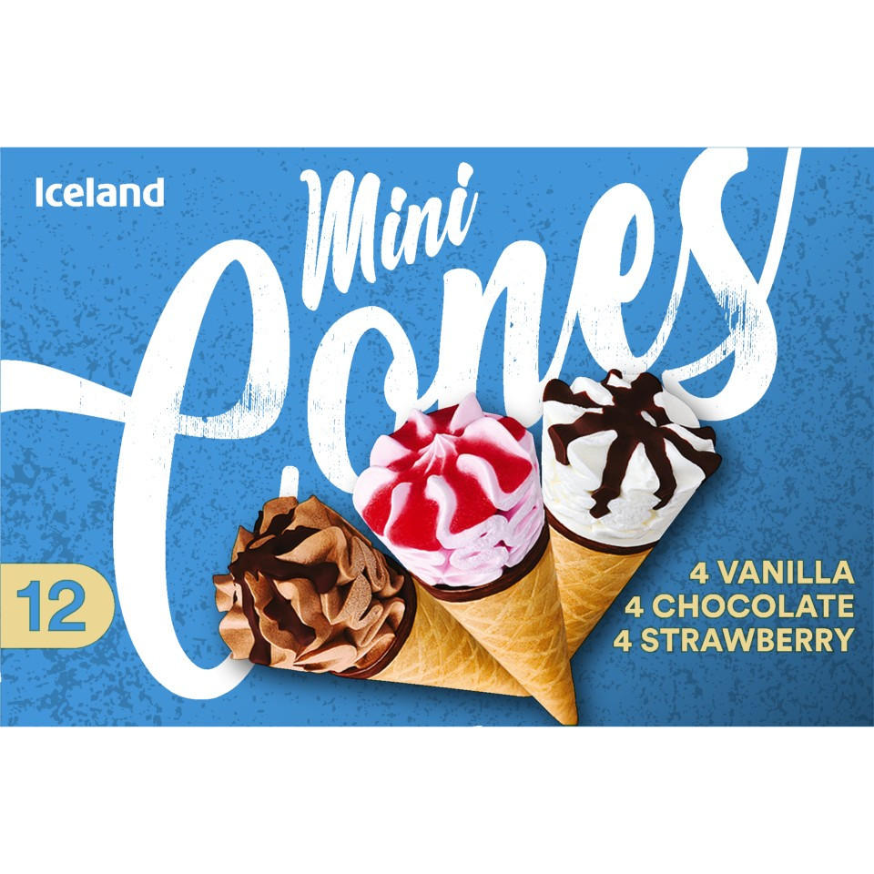 Iceland 12 Mini Ice Cream Cones 210g
