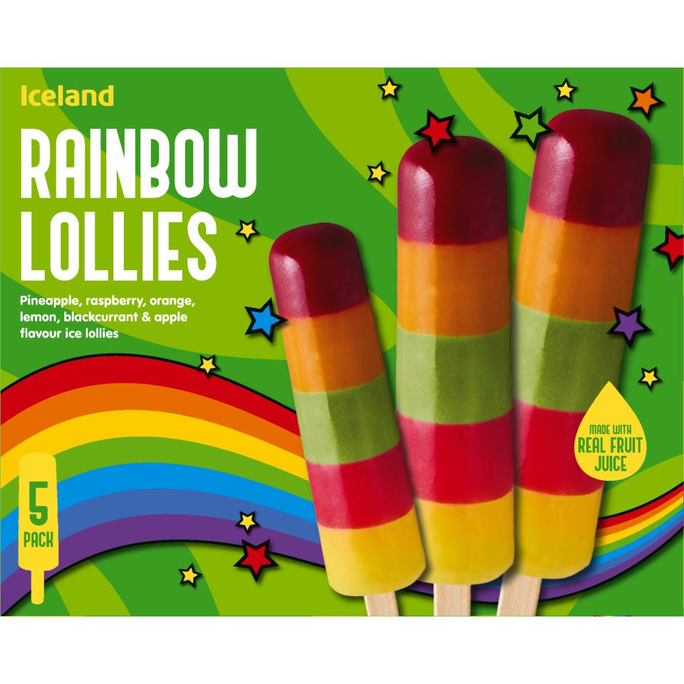 Iceland 5 Rainbow Lollies 325g
