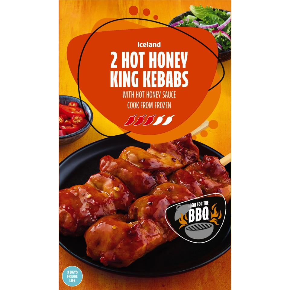 Iceland 2 Hot Honey King Kebabs 500g