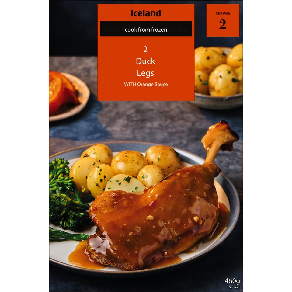 Iceland 2 Duck Legs with Orange Sauce 460g