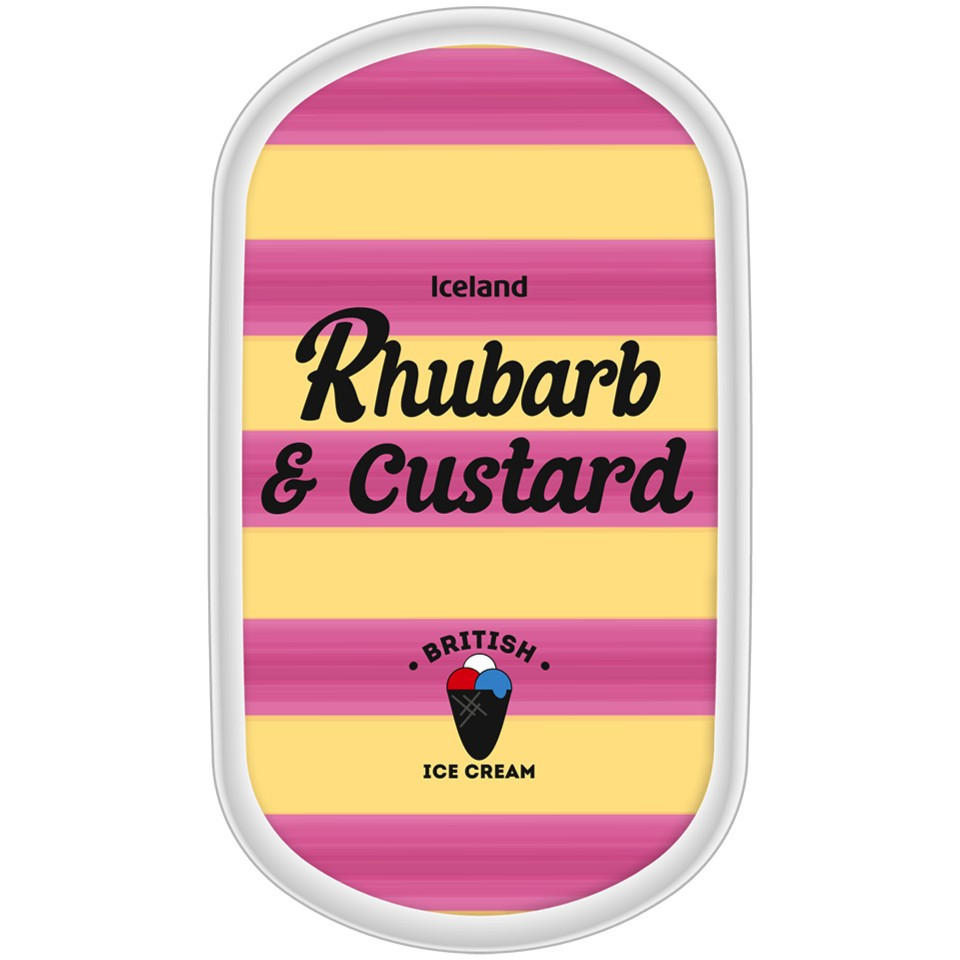 Iceland Rhubarb & Custard Ice Cream 900ml