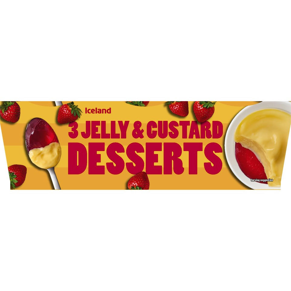 Iceland 3 Jelly & Custard Desserts 375g