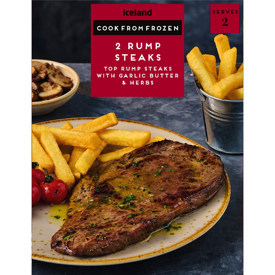 Iceland 2 Rump Steaks with Garlic Butter & Herbs 474g