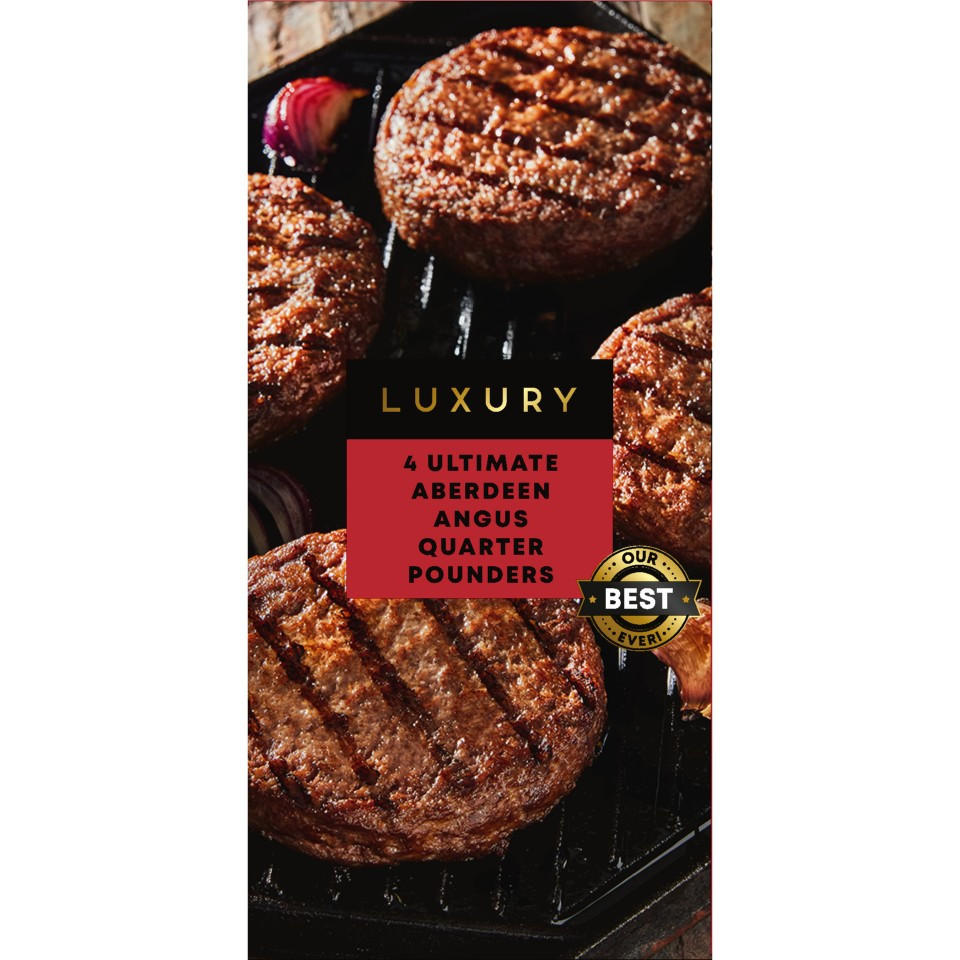 Iceland Luxury 4 Ultimate Aberdeen Angus Quarter Pounders 454g