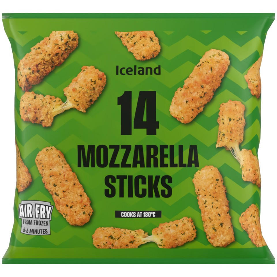 Iceland 14 (Approx.) Mozzarella Sticks 210g