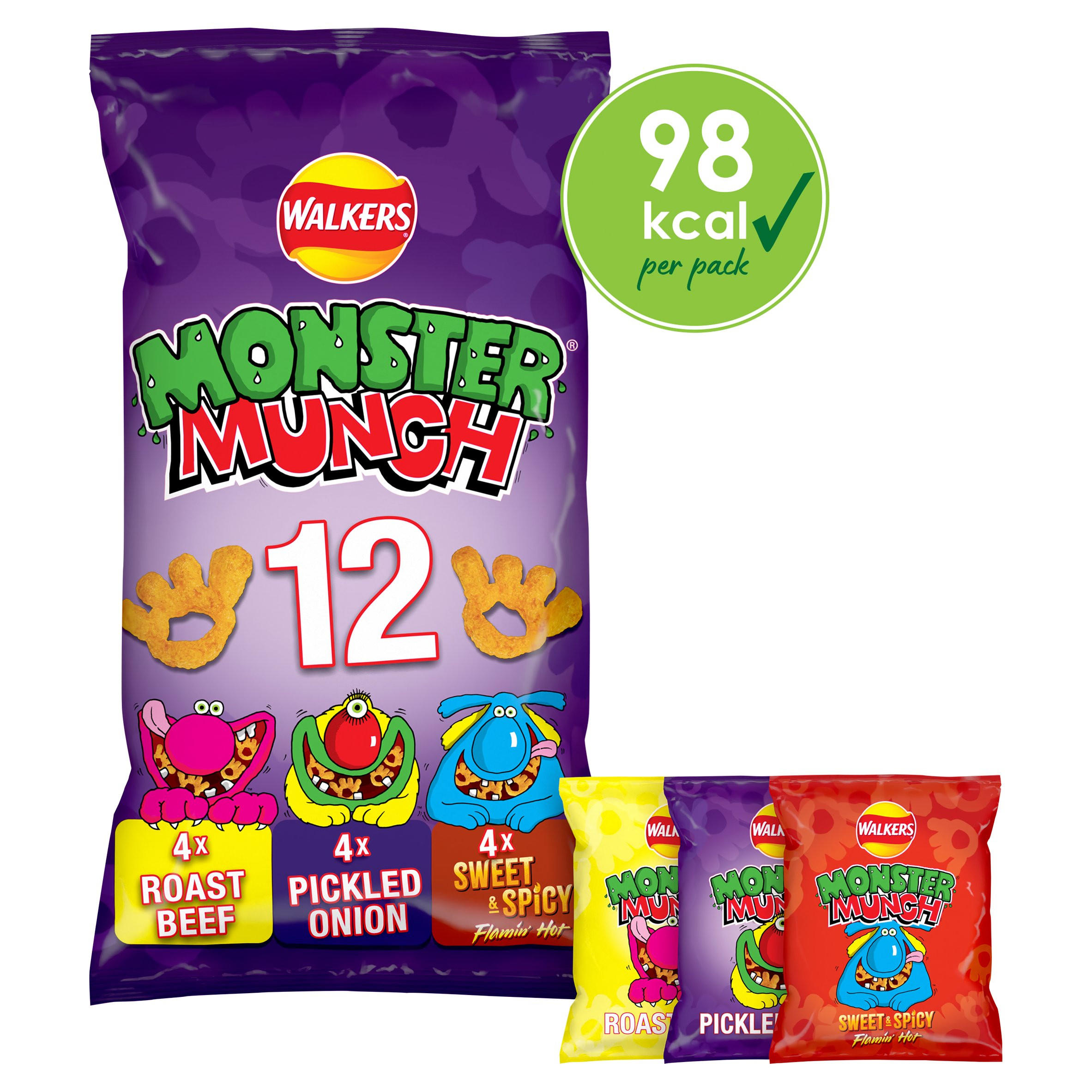 Monster Munch Baked Corn Snack Variety Multipack Crisps 12x20g