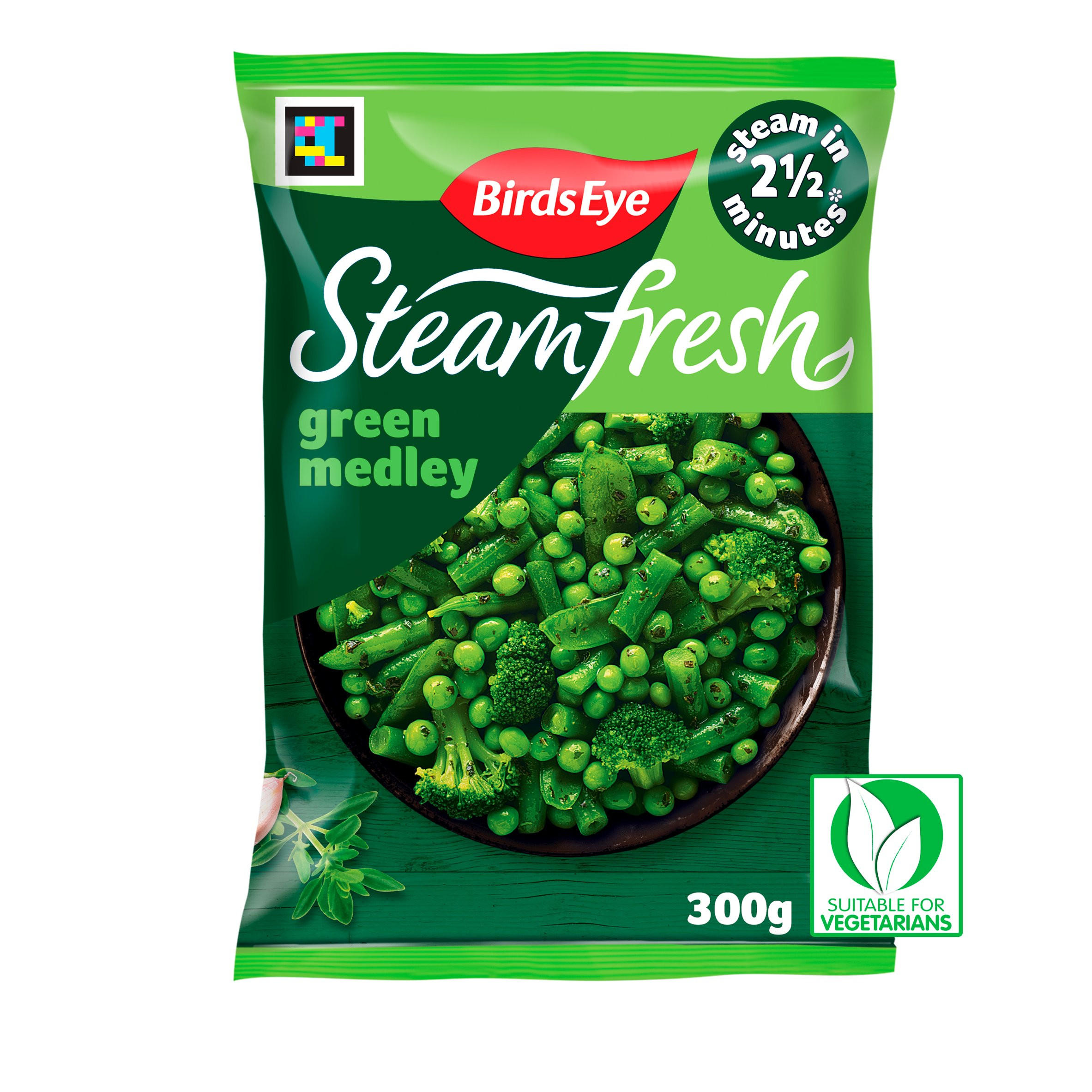 Birds Eye Steamfresh 2 Green Medley Vegetable Steam Bags 300g