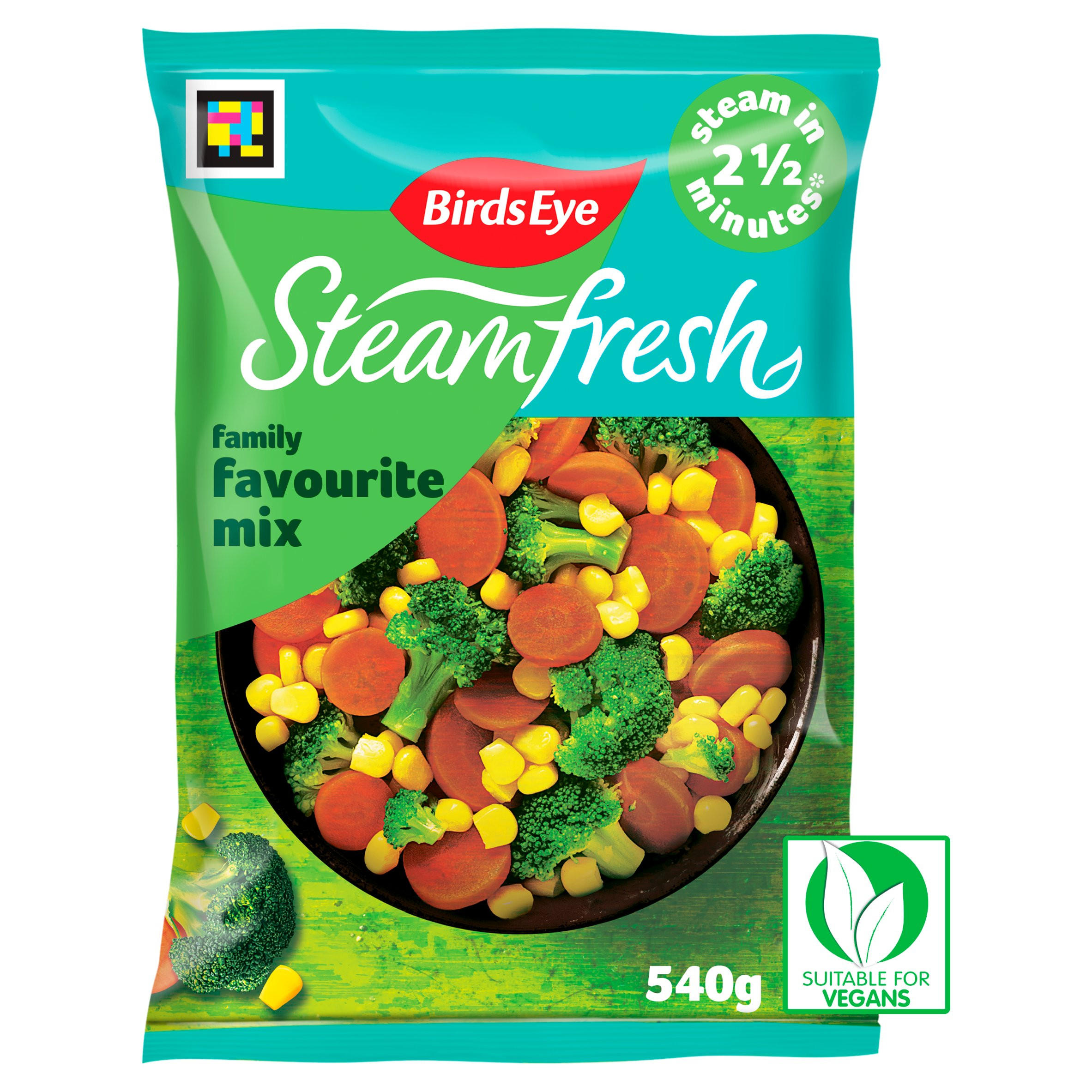 Birds Eye Steamfresh 4 Family Favourites Vegetable Steam Bags 540g