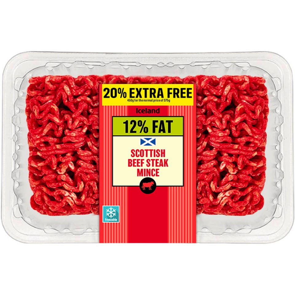 Iceland Scottish Beef Steak Mince 12% Fat 375g