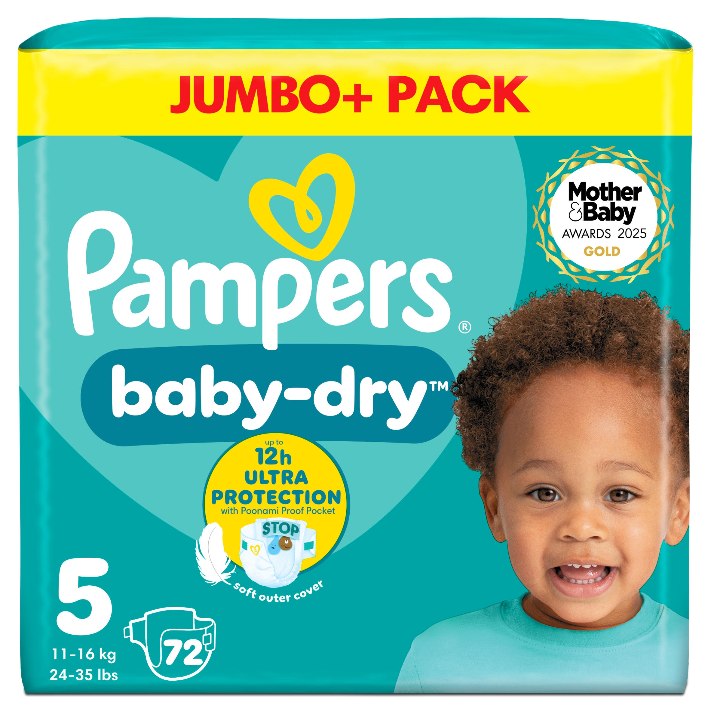 Pampers Baby-Dry Size 5, 72 Nappies