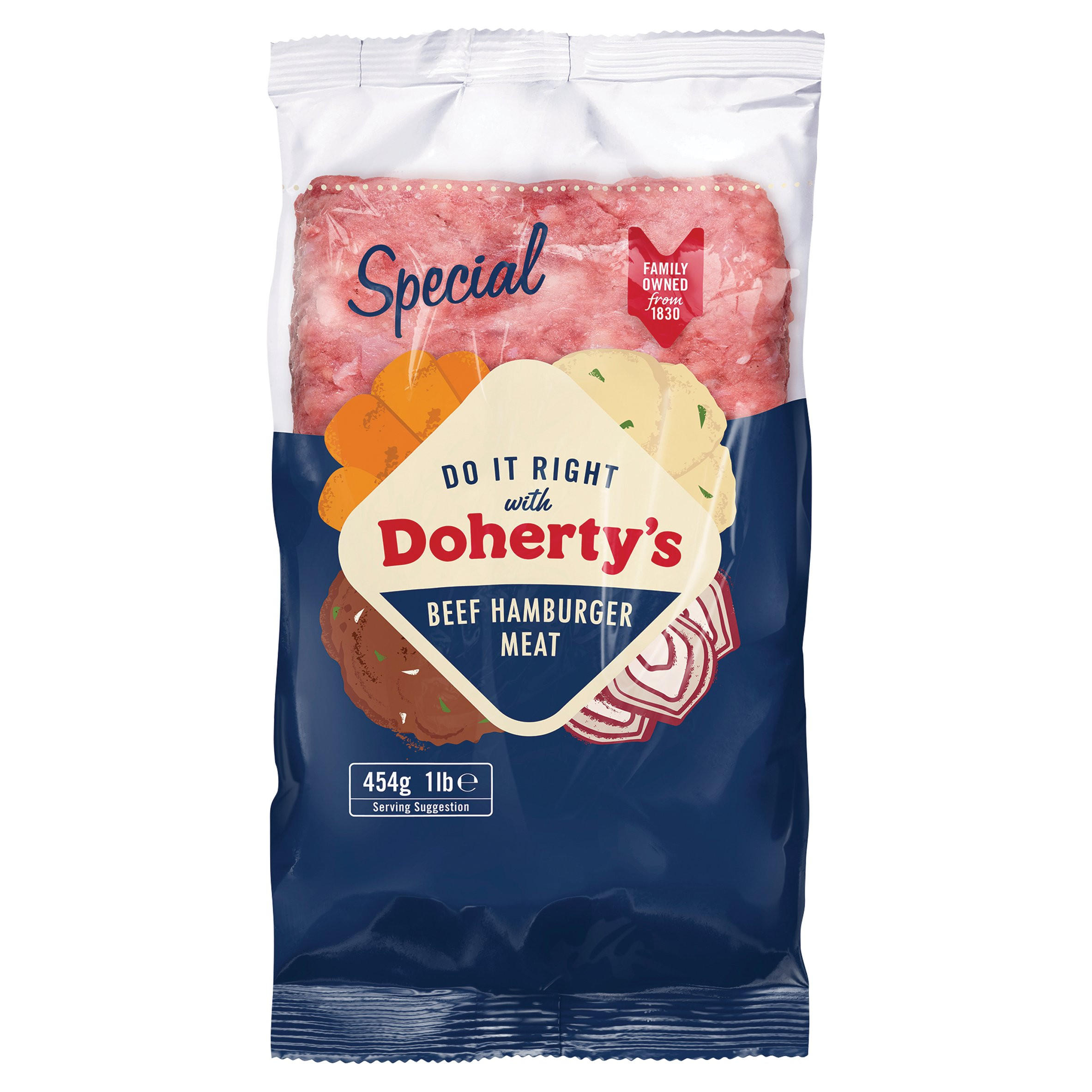 Dohertys Special Beef Hamburger Meat 454g