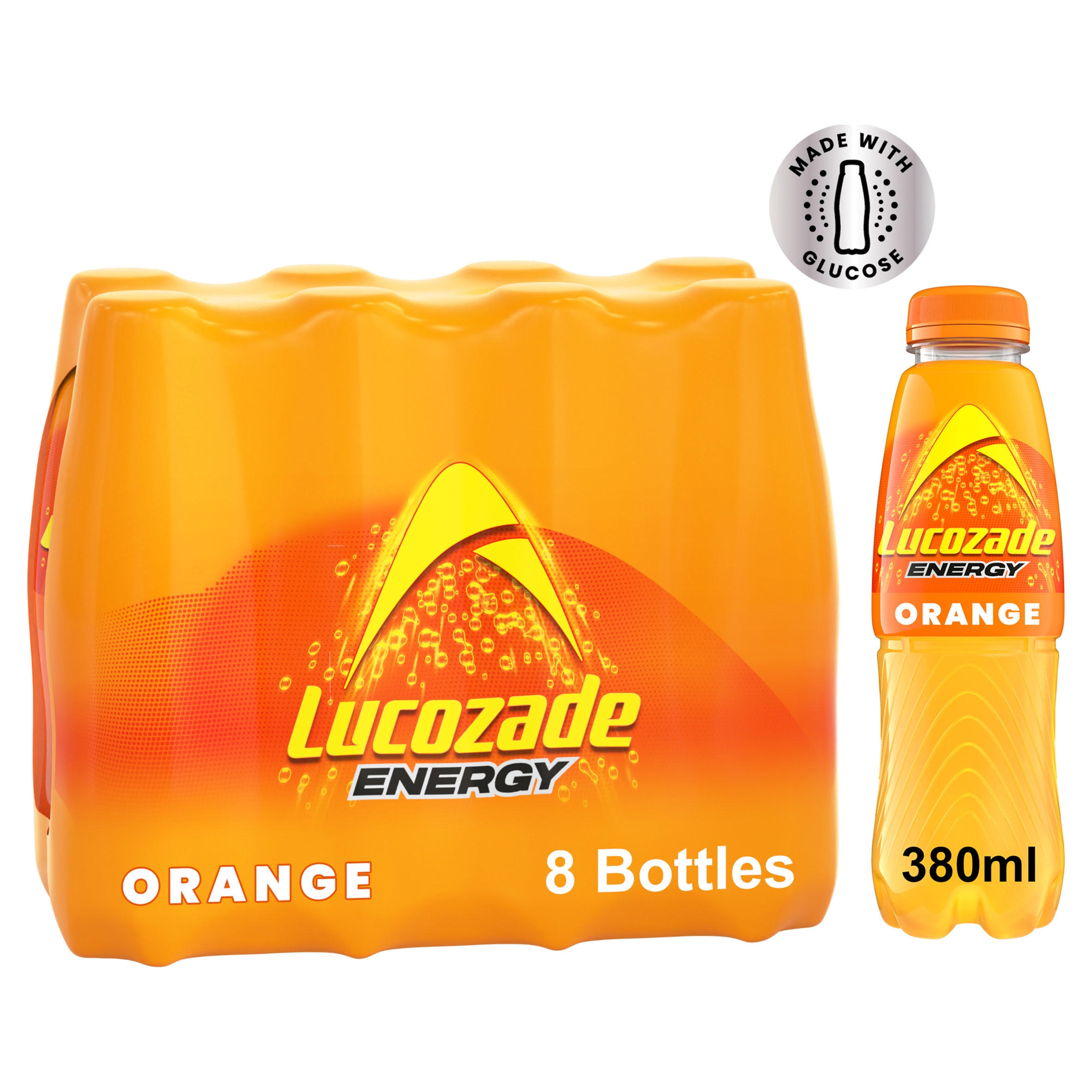 Lucozade Energy Drink Orange 8 x 380ml Multipack