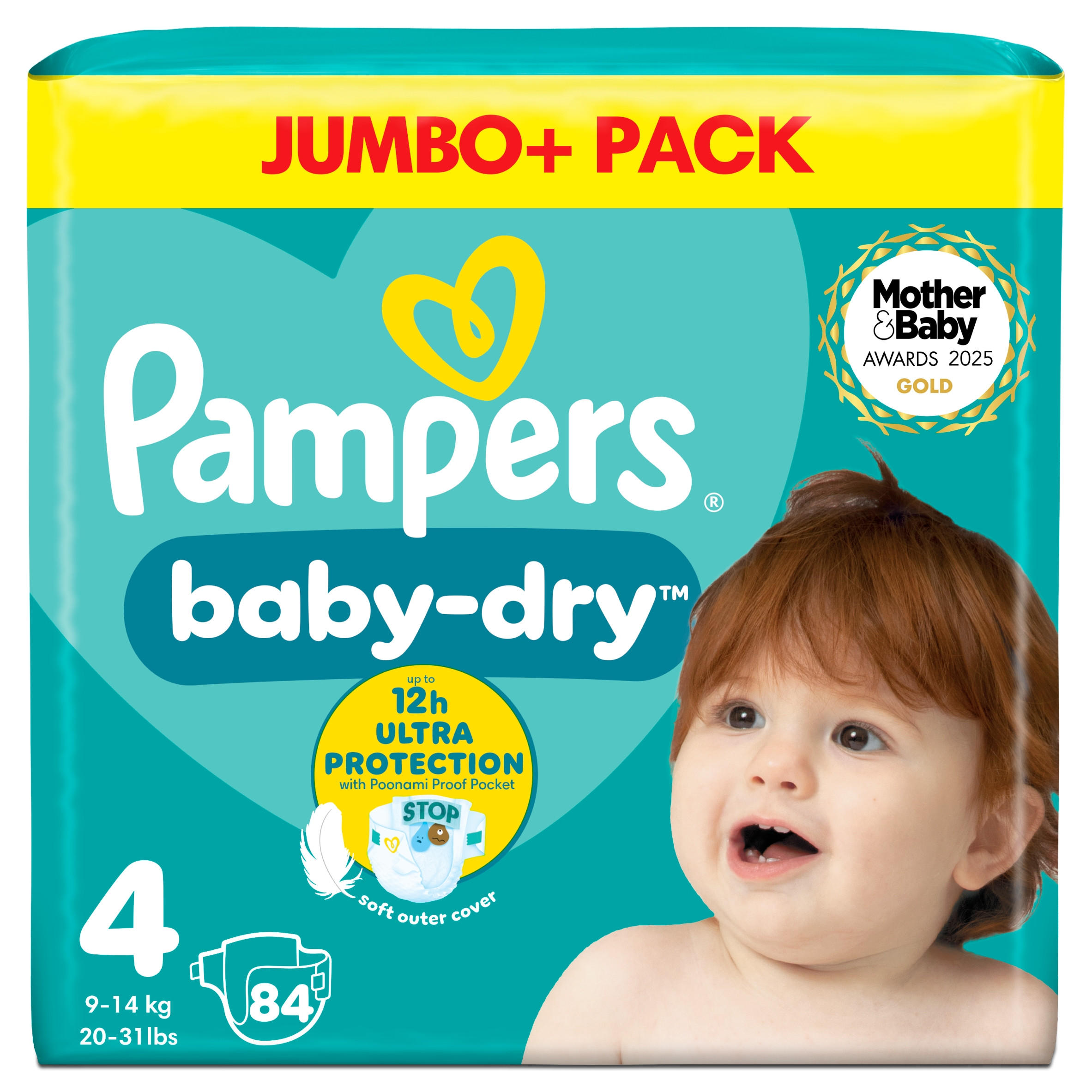Pampers Baby-Dry Size 4, 84 Nappies