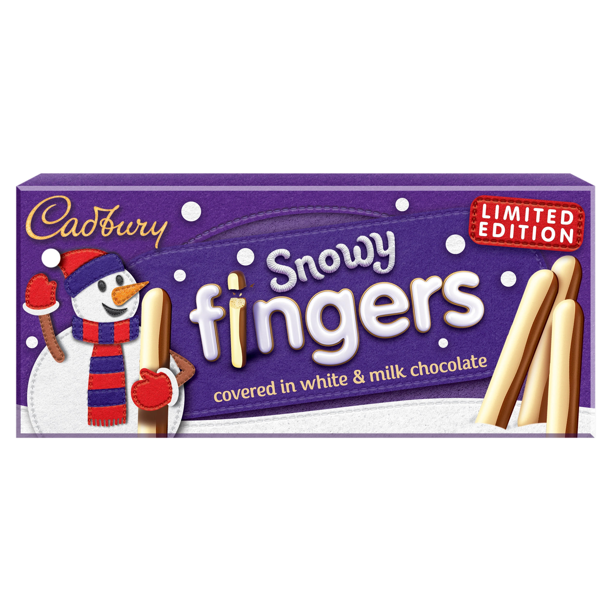 Cadbury Christmas Snowy Chocolate Covered Fingers 115g