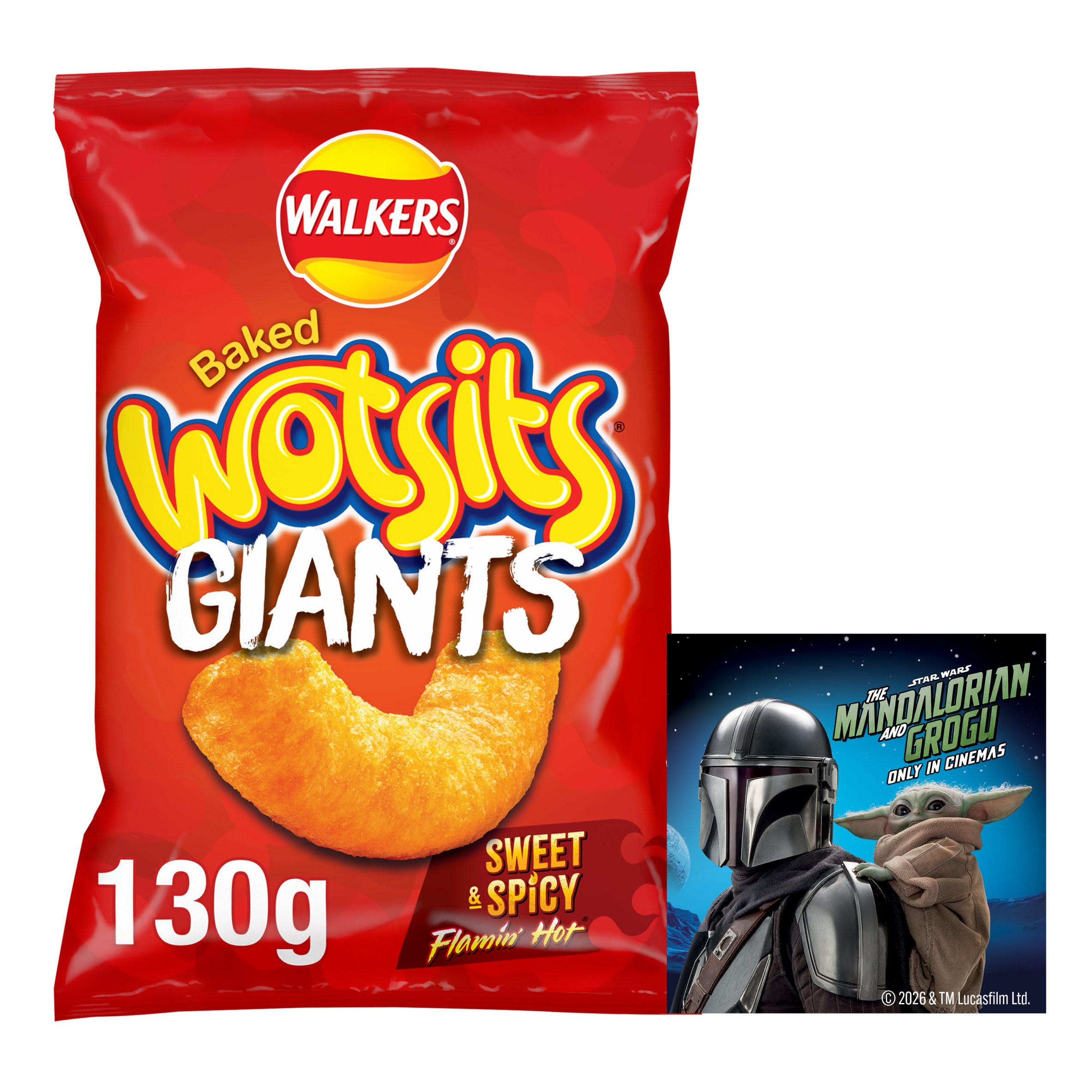 Walkers Wotsits Giants Sweet & Spicy Sharing Snacks Crisps 130g