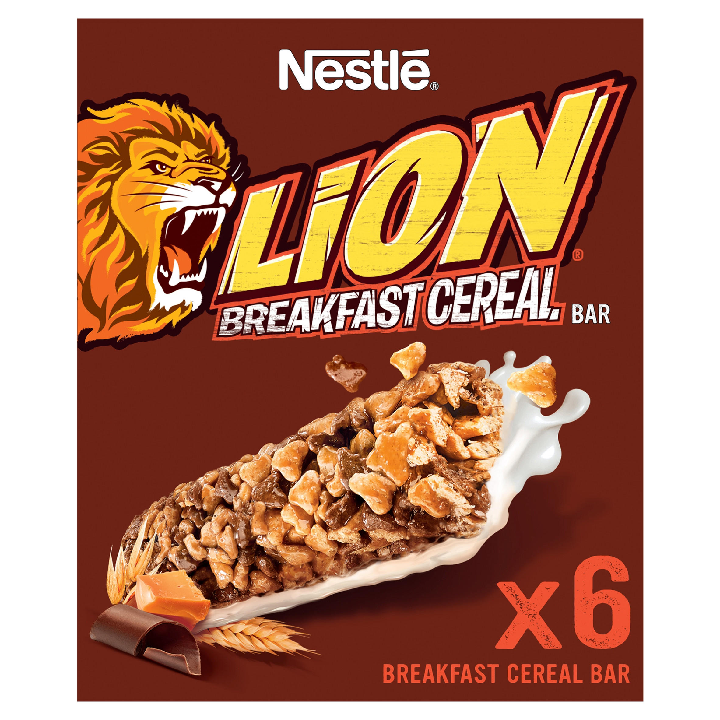 Nestlé Lion Chocolate & Caramel Breakfast Cereal Bars Multipack 6 x 25g 150g