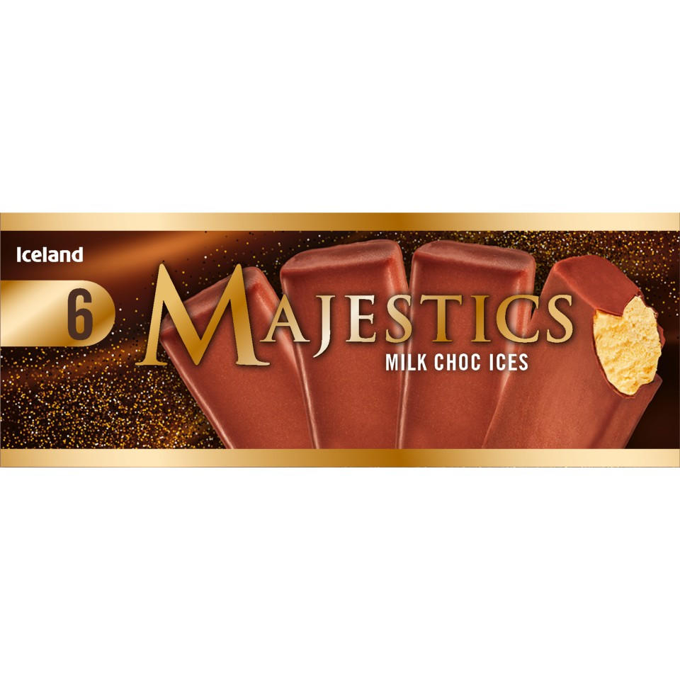 Iceland 6 Majestics Milk Choc Ices 420ml