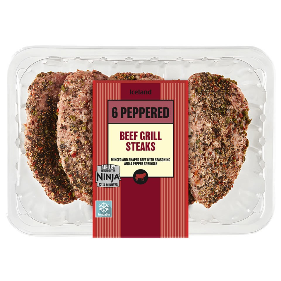 Iceland 6 Pack British Peppered Beef Grill Steaks