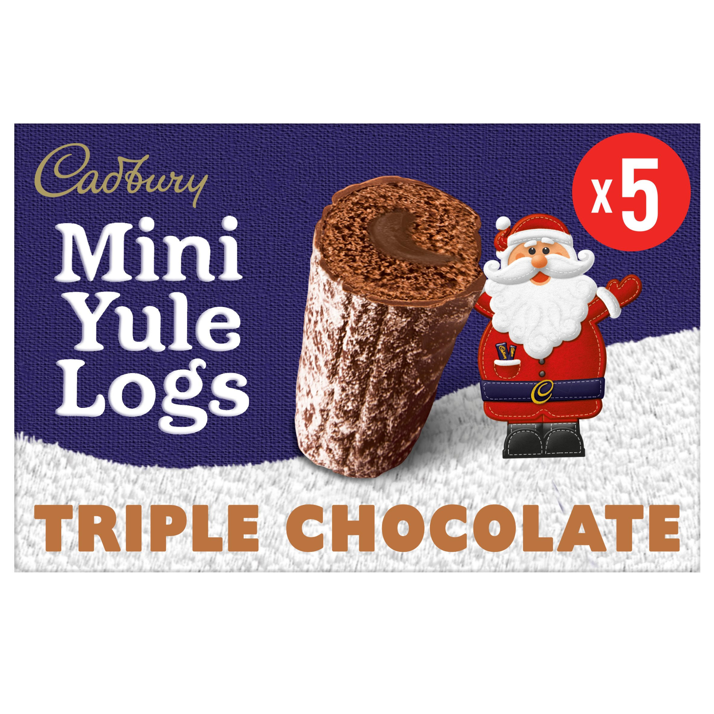 Cadbury Mini Yule Logs Triple Milk Chocolate Cakes 5 Pack