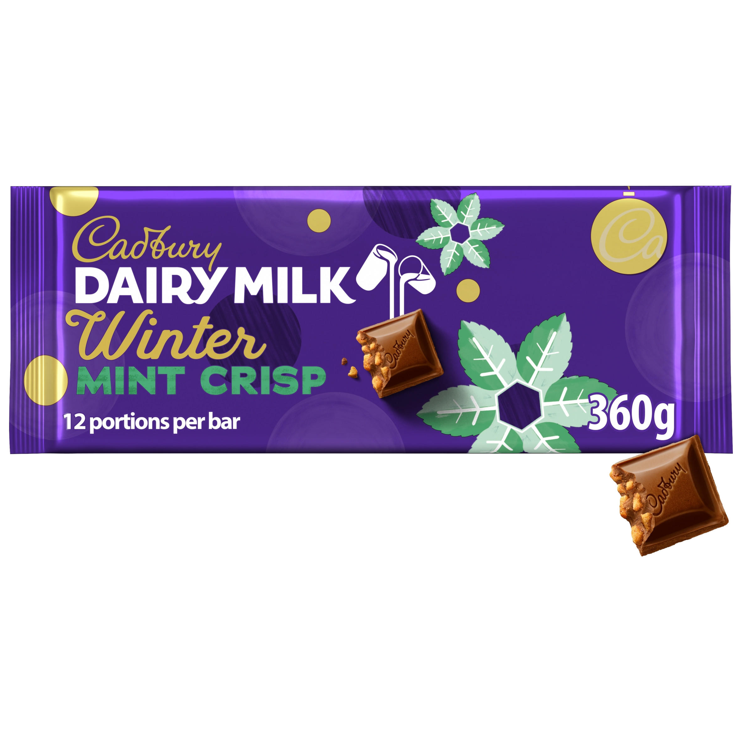 Cadbury Dairy Milk Limited Edition Winter Mint Crisp Chocolate Bar 360 g