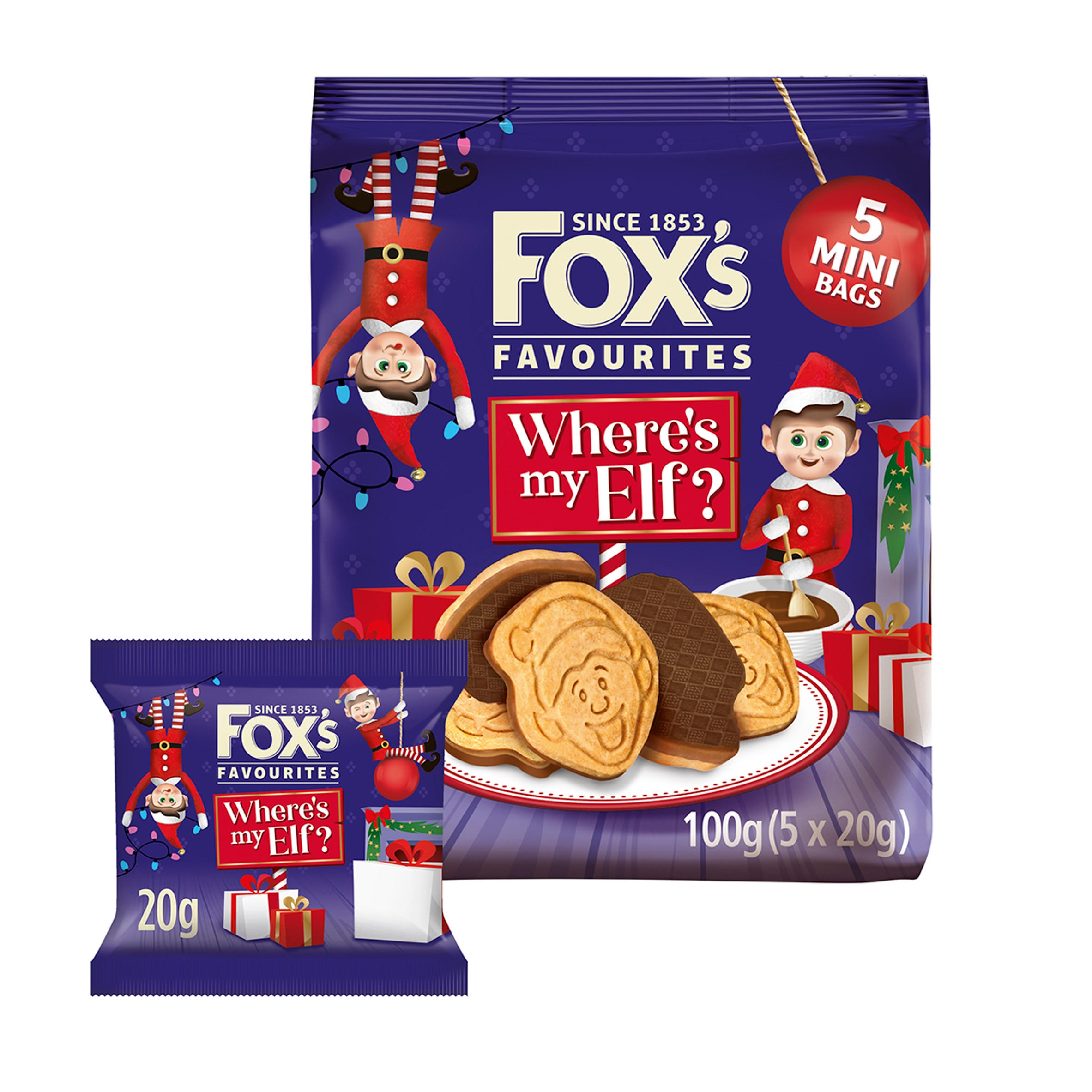 Fox's Where's My Elf Biscuits 5 x 20g (100g)