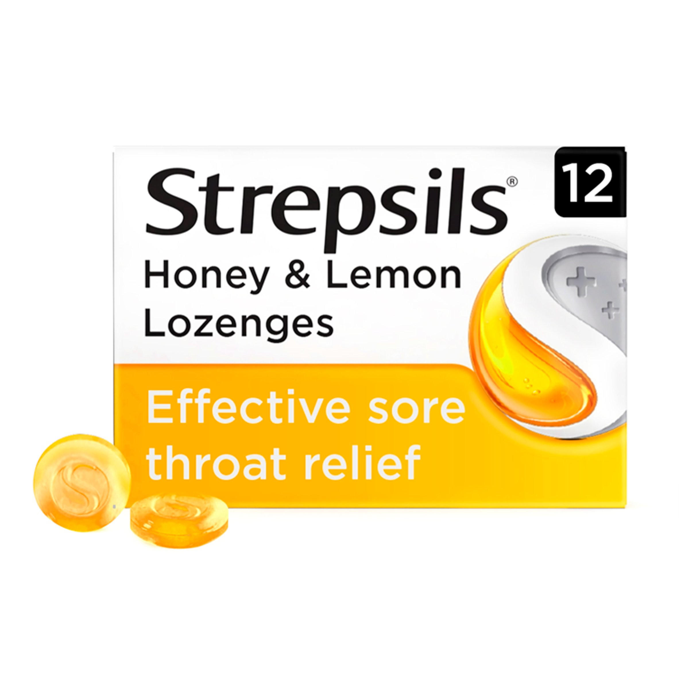 Strepsils Honey & Lemon Lozenges x12 for Sore Throat