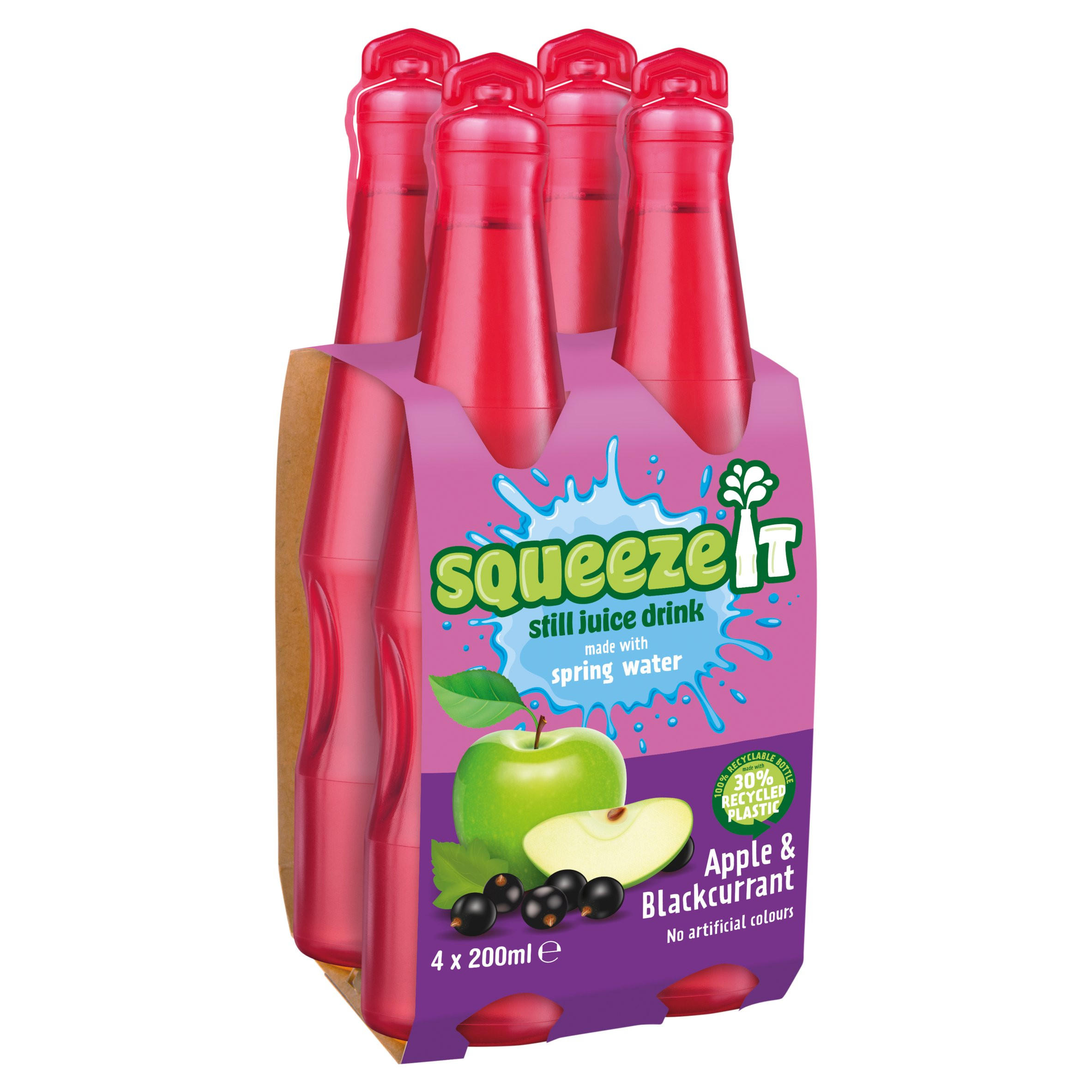 Squeeze It Still Juice Drink Apple & Blackcurrant 4 x 200ml