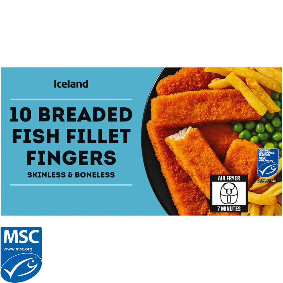 Iceland 10 Breaded Fillet Fish Fingers 250g