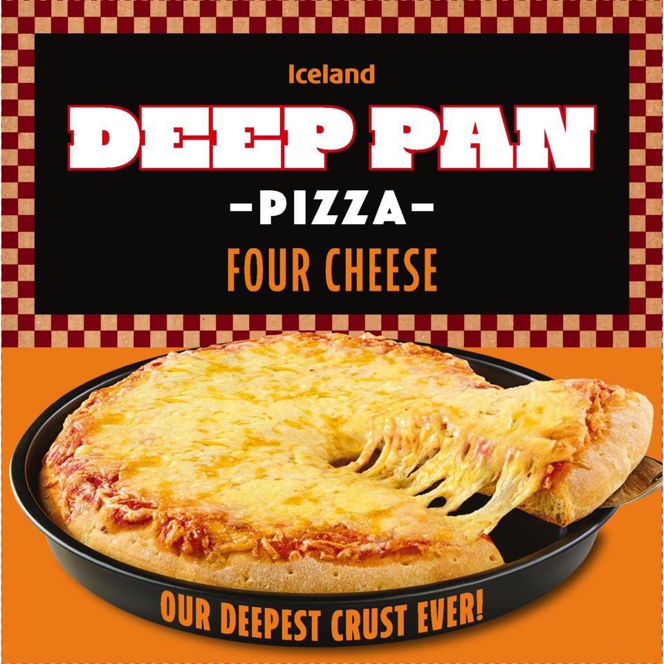 Iceland Deep Pan Pizza Four Cheese x3 415g (Triple Pack)