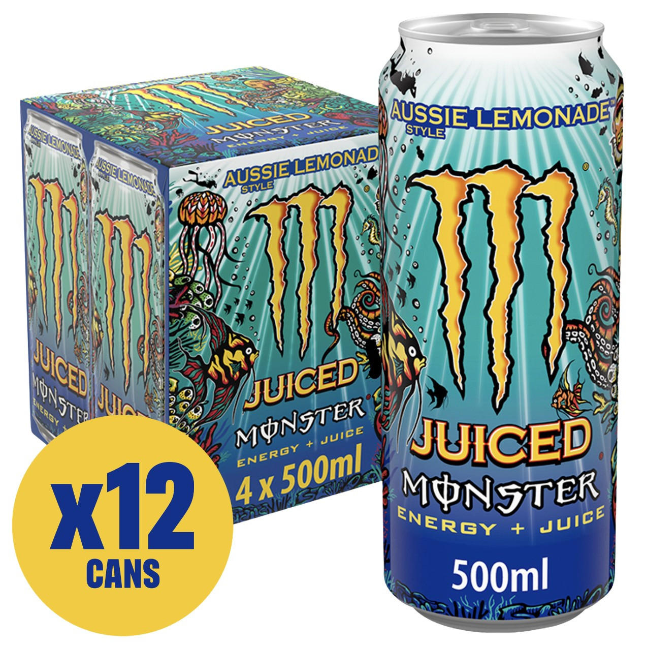 Monster Energy Drink Aussie Style Lemonade 12 x 500ml