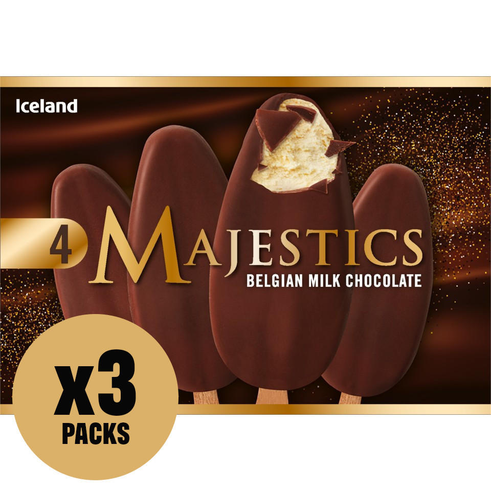 Iceland 4 Belgian Milk Chocolate Majestics 334g 3 Pack