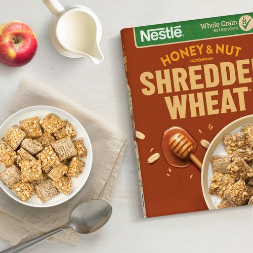Nestle Shredded Wheat Bitesize Honey & Nut Cereal 500g thumbnail 2