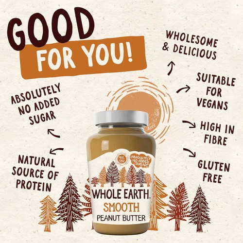 Whole Earth Smooth Peanut Butter   454g thumbnail 2