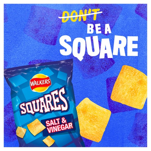 Walkers Squares Salt & Vinegar Multipack Snacks Crisps 6 x 22g thumbnail 2