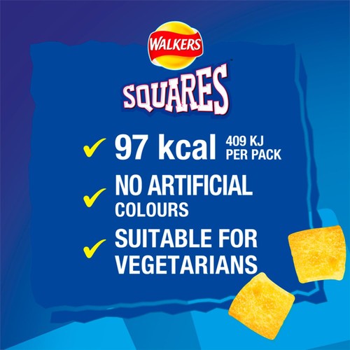 Walkers Squares Salt & Vinegar Multipack Snacks Crisps 6 x 22g thumbnail 3
