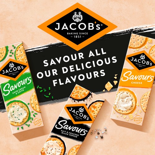 Jacob's Savours Bakes Salt & Cracked Black Peppers Crackers thumbnail 2