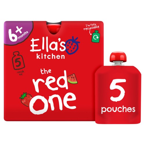Ella's Kitchen The Red One Smoothie Multipack Baby Food Pouch 6+ Months