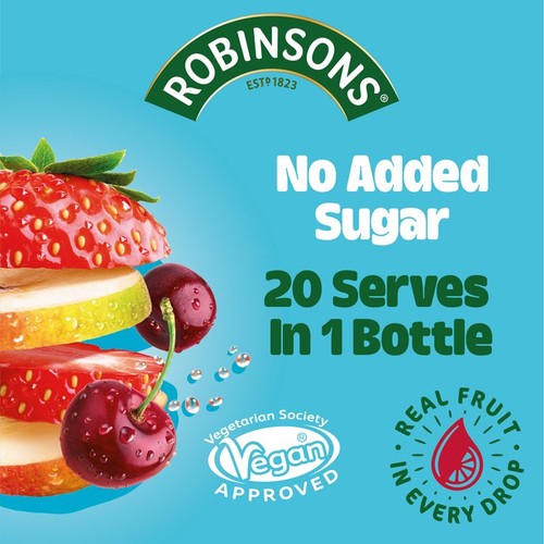 Robinsons Summer Fruits No Added Sugar Squash 1L thumbnail 2