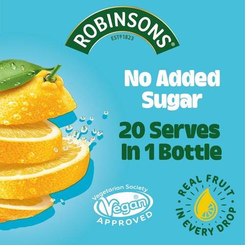 Robinsons Lemon No Added Sugar Squash 1L thumbnail 2