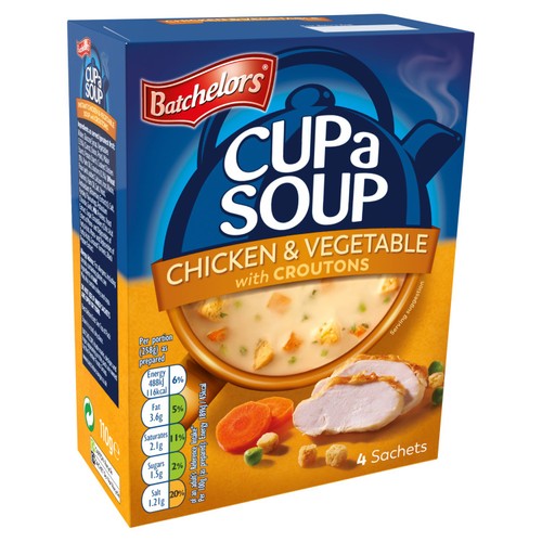 Batchelors Cup a Soup Chicken & Vegetable with Croutons 4 Sachets thumbnail 2