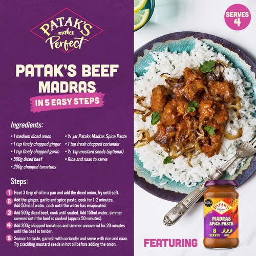 Patak's Madras Indian Hot Spice Paste 283g thumbnail 2