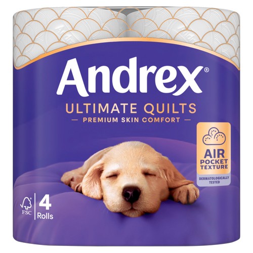 Andrex Ultimate Quilts Toilet Tissue 4 Rolls thumbnail 2
