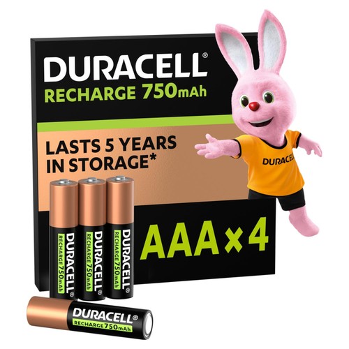 Duracell Rechargeable AAA 750mAh Batteries