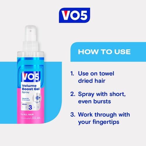 VO5 Volume Boost Gel Spray 200ml thumbnail 5