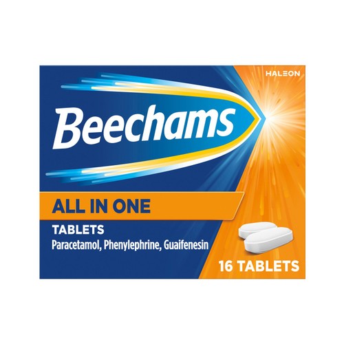 Beechams All in One Tablets, Cold and Flu Relief with Paracetamol, 16s